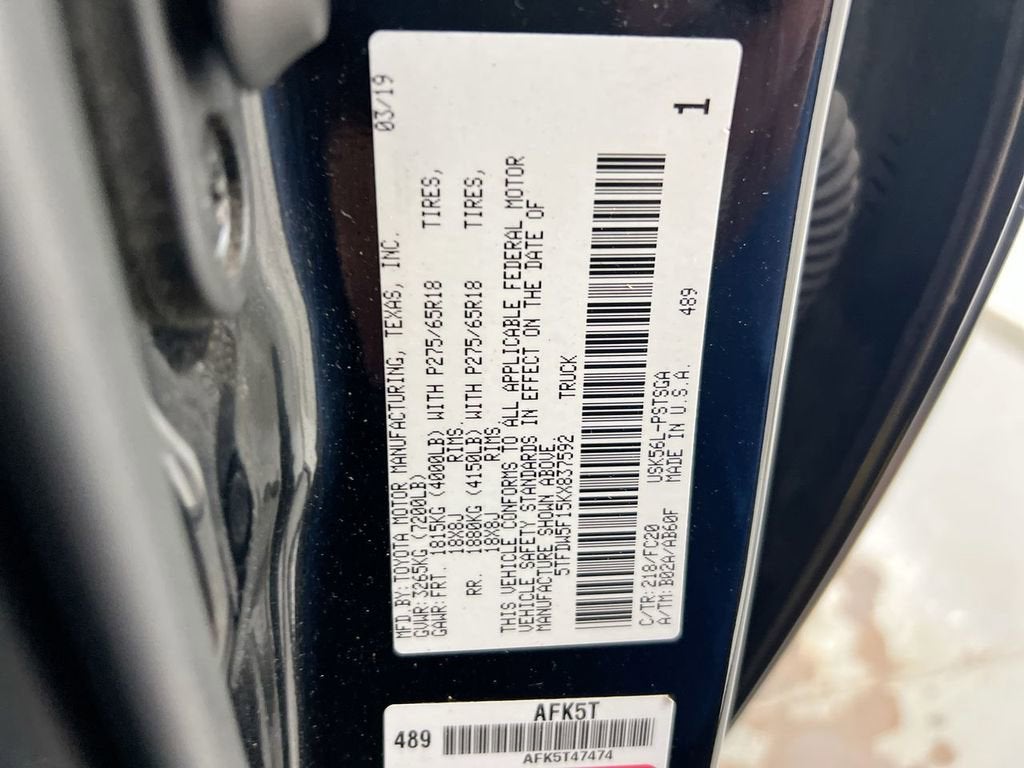 2019 Toyota Tundra 4WD SR5