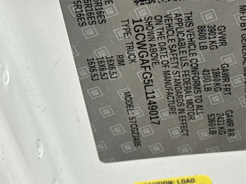 2020 Chevrolet Express 2500 Work Van