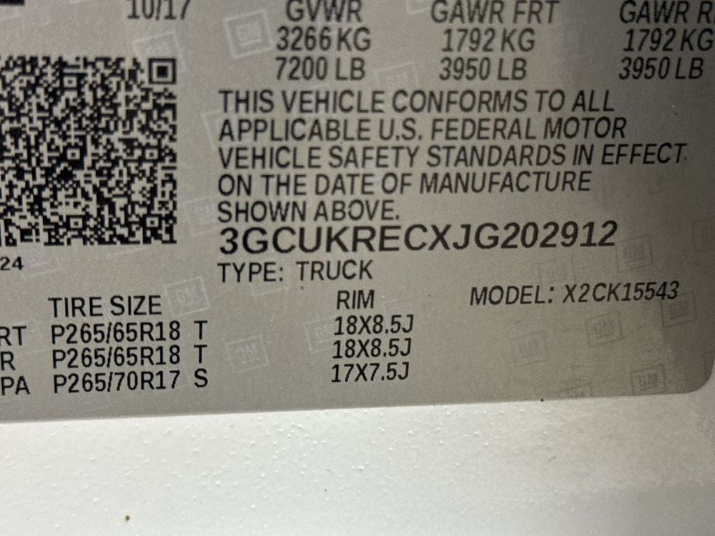 2018 Chevrolet Silverado 1500 LT