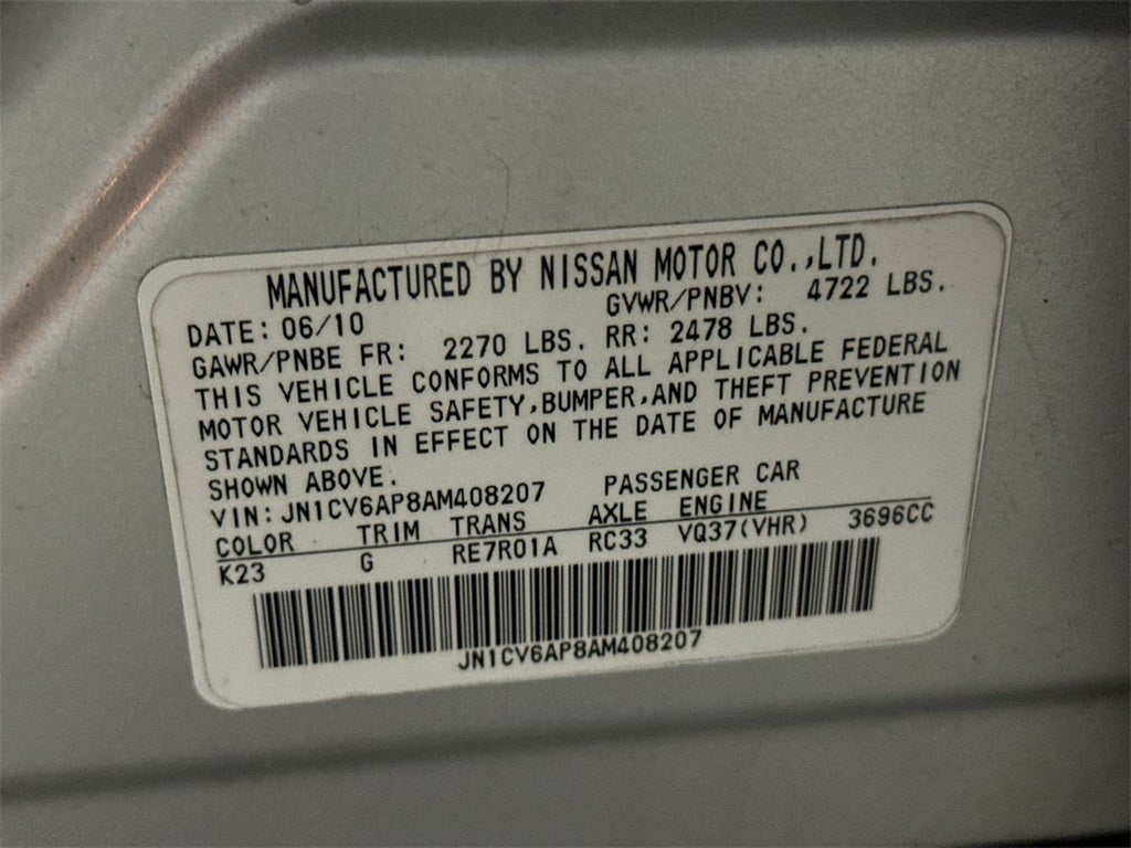 2010 INFINITI G37 Base